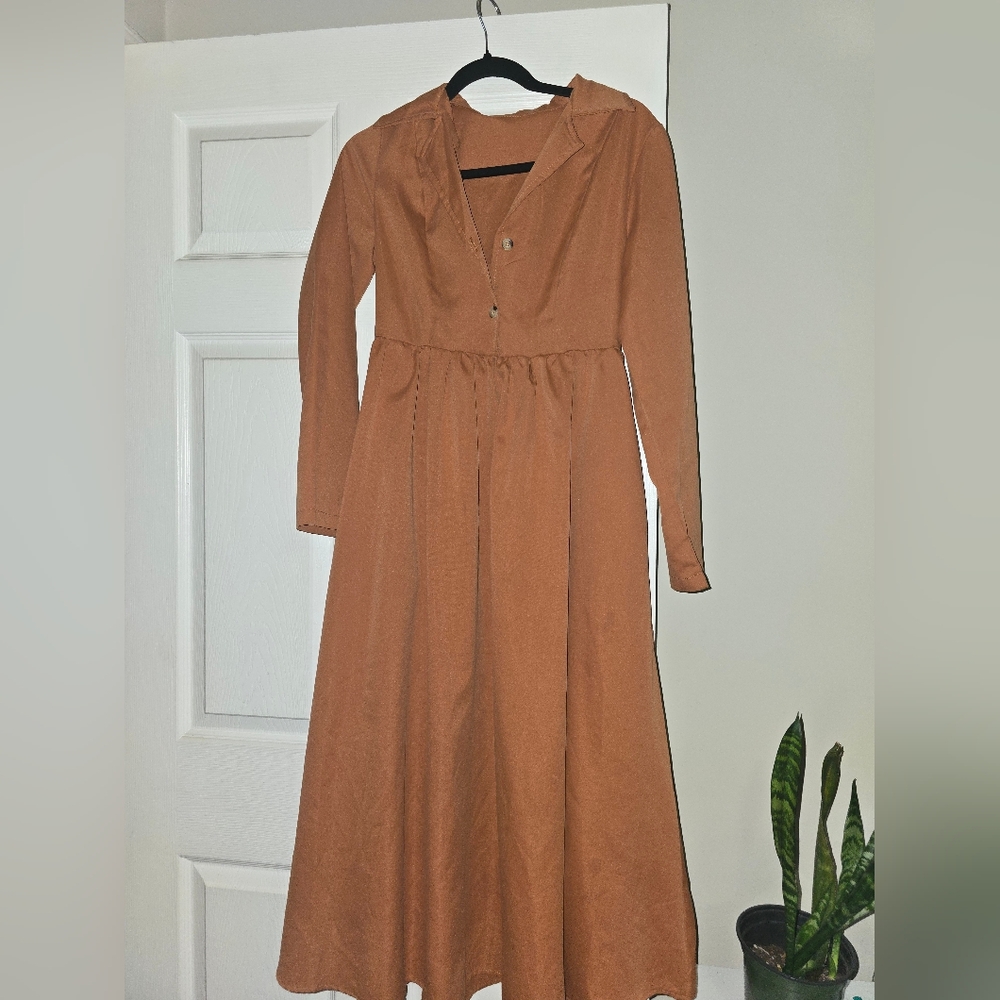 Elegant Brown Women's Dress